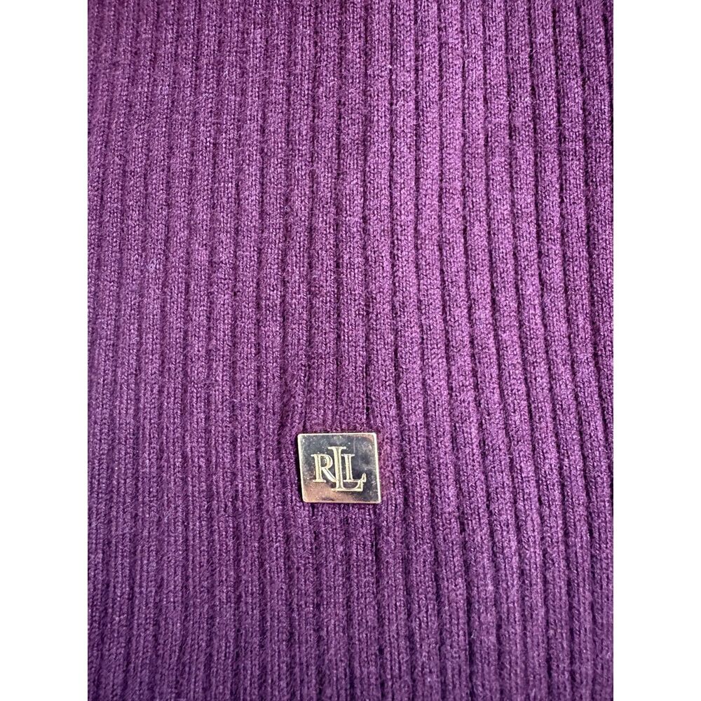 Lauren Ralph Lauren Turtleneck Sweater Burgundy Cotton Modal Nylon Ribbed Top XS - Picture 6 of 8